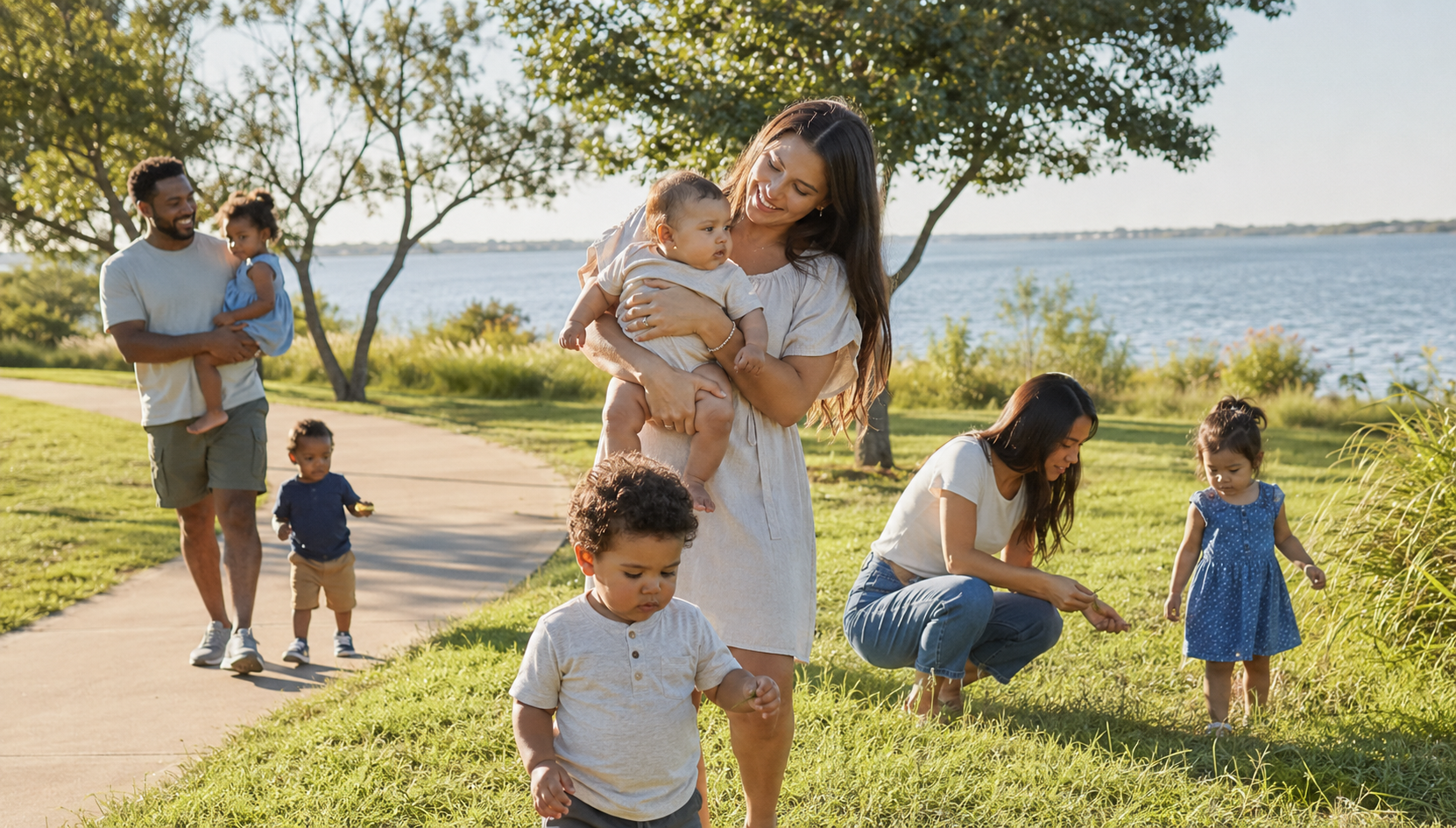 Rockwall-area families spending time together with young children